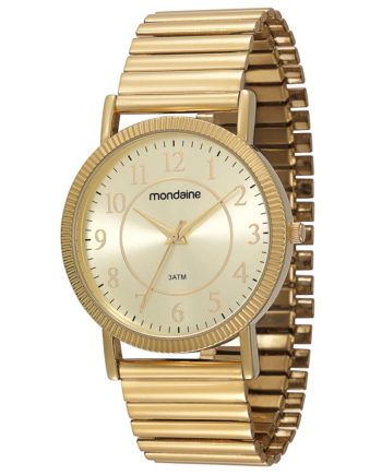 Relogio Feminino Analogico Mondaine Dourado