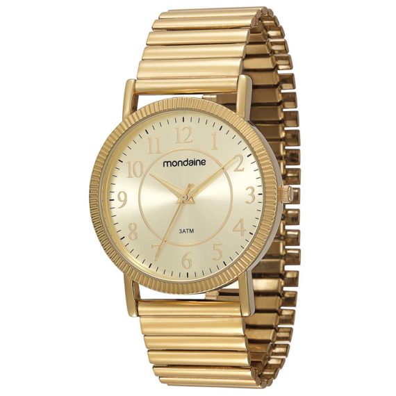 Relogio Feminino Analogico Mondaine Dourado